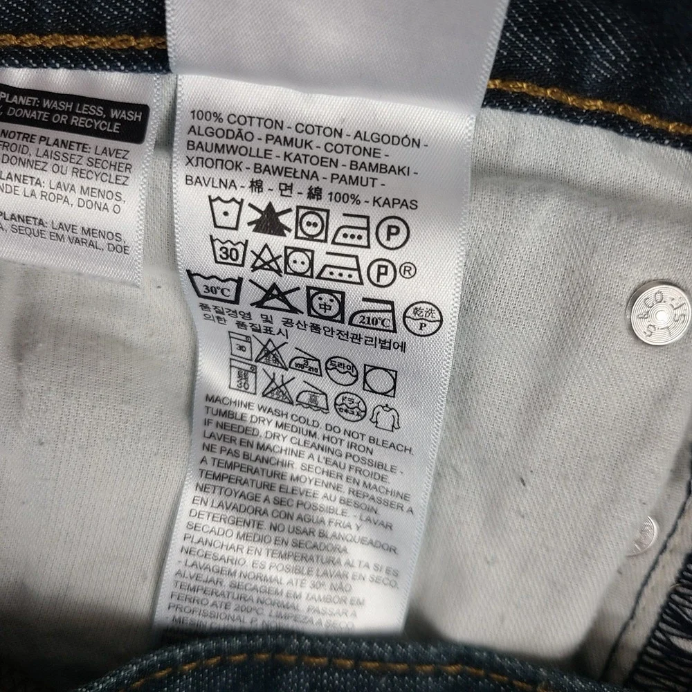 Levi's 514 Jeans Mens‎ 34x34 Blue Regular Fit Straight Leg Dark Wash 100% Cotton